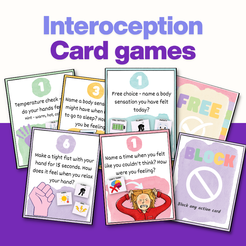 Interoception Card Games — shedding memory and snap resource preview